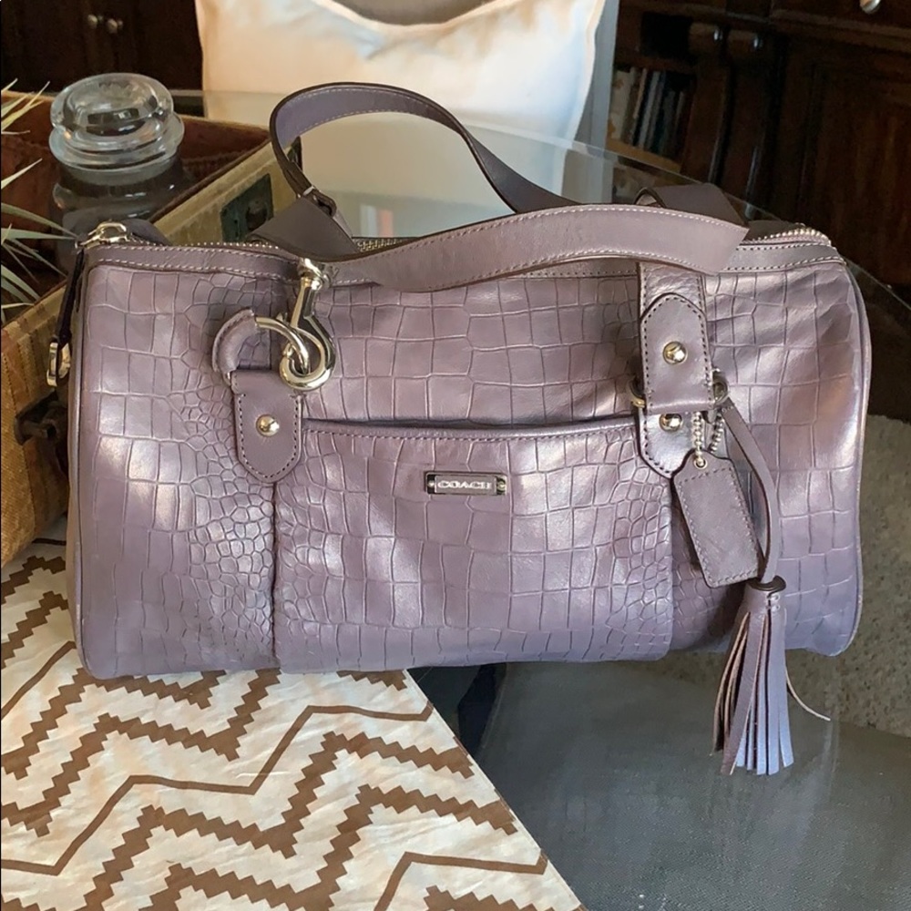 Purple/gray leather Coach purse